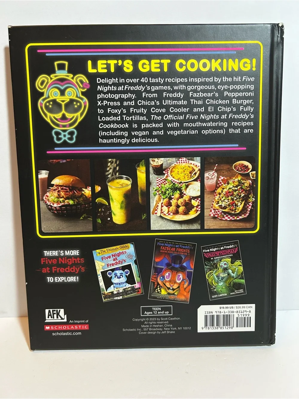 Scholastic Five Nights at Freddy's Cookbook - Black with Neon Accents